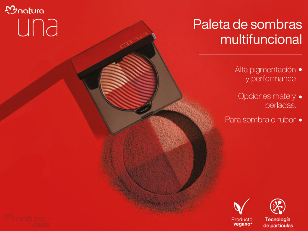 maquillaje rojo paleta de sombras