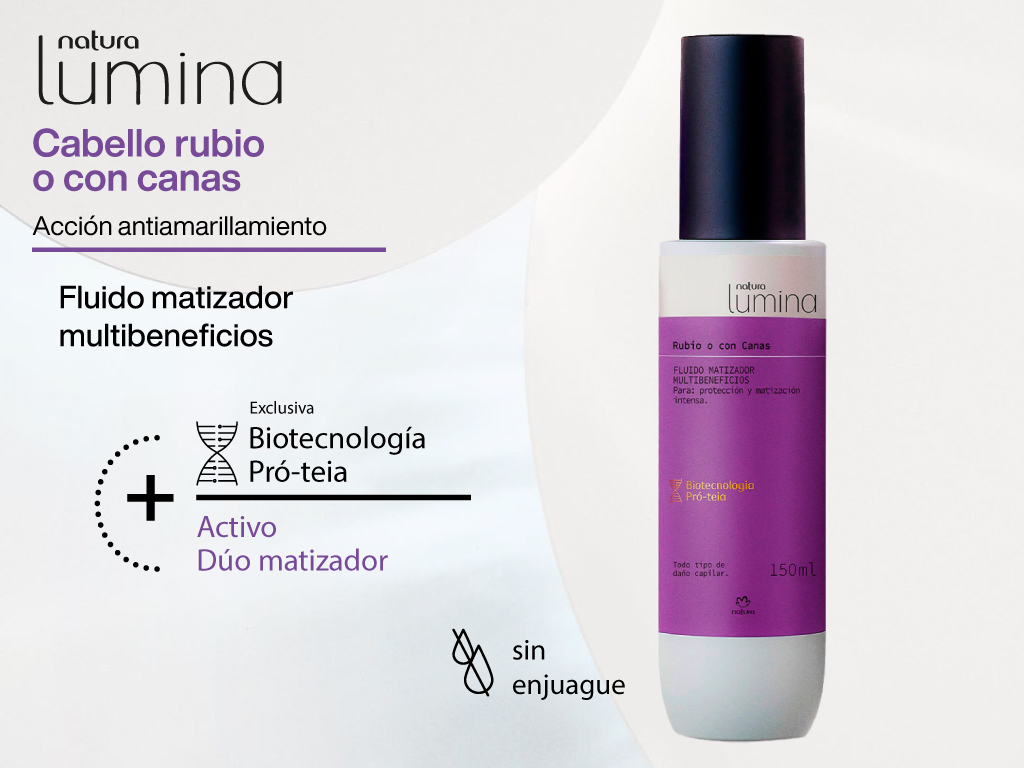 Fluido matizador multibeneficios de Lumina para rubios o con canas