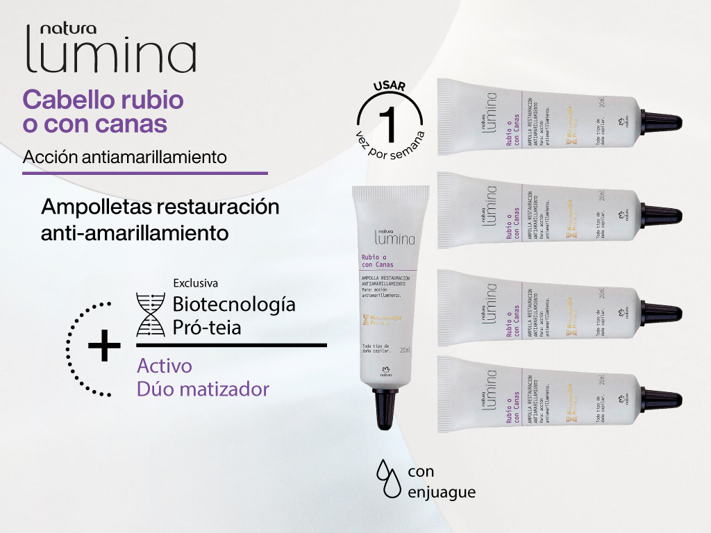 Ampolletas anti-amarillamiento de Lumina para rubios o con canas