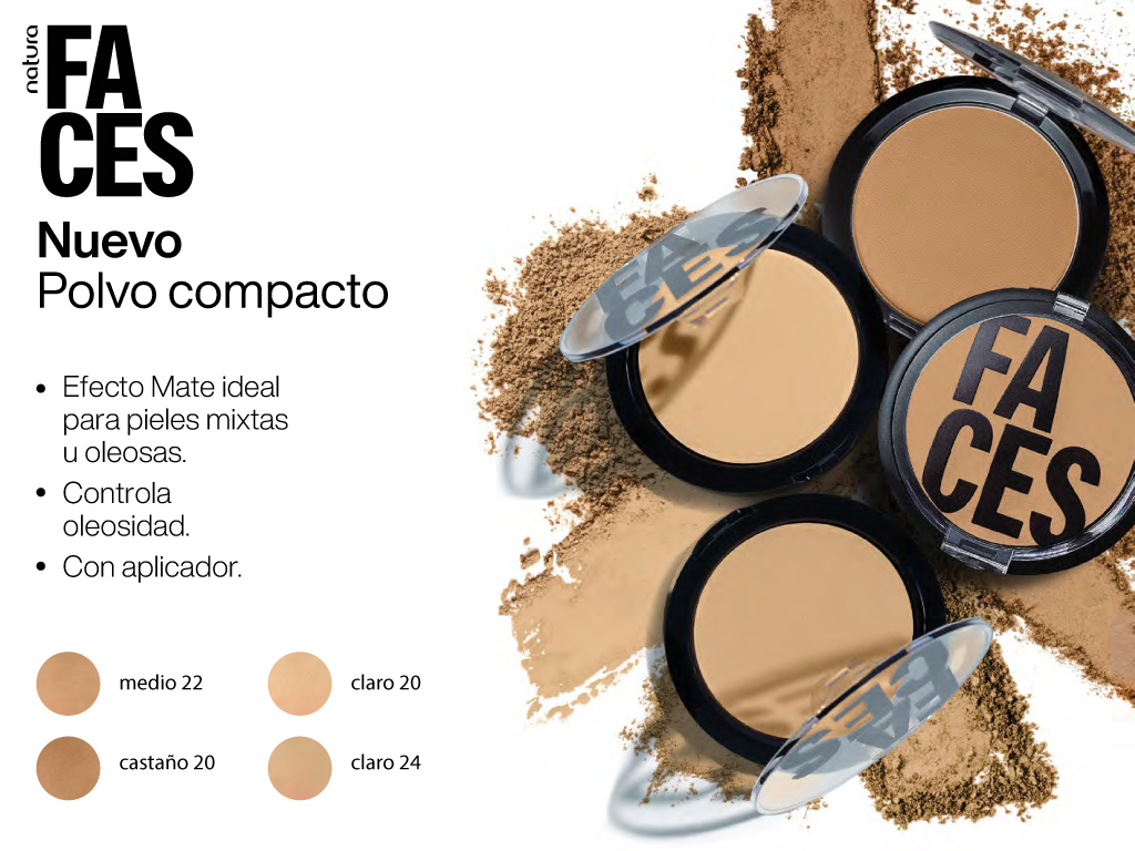 Polvo compacto efecto mate con aplicador de Natura Faces 