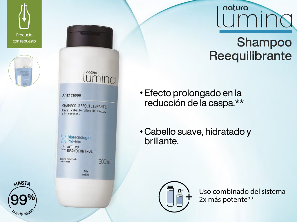 Shampoo anticaspa Natura Lumina • Natura de México