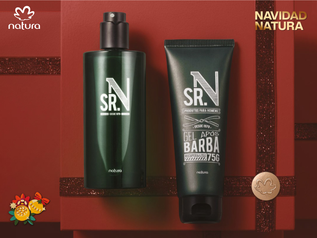 Sr. N Clásico eau de toilette masculino fragancia cítrica y gel para barba de Natura