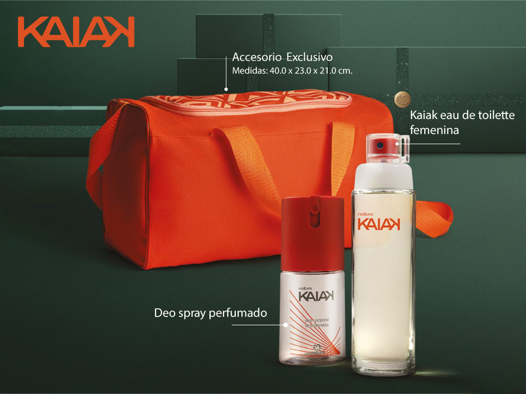 Kit Kaiak femenino eau de toilette, spray perfumador y maleta accesorio exclusivo 