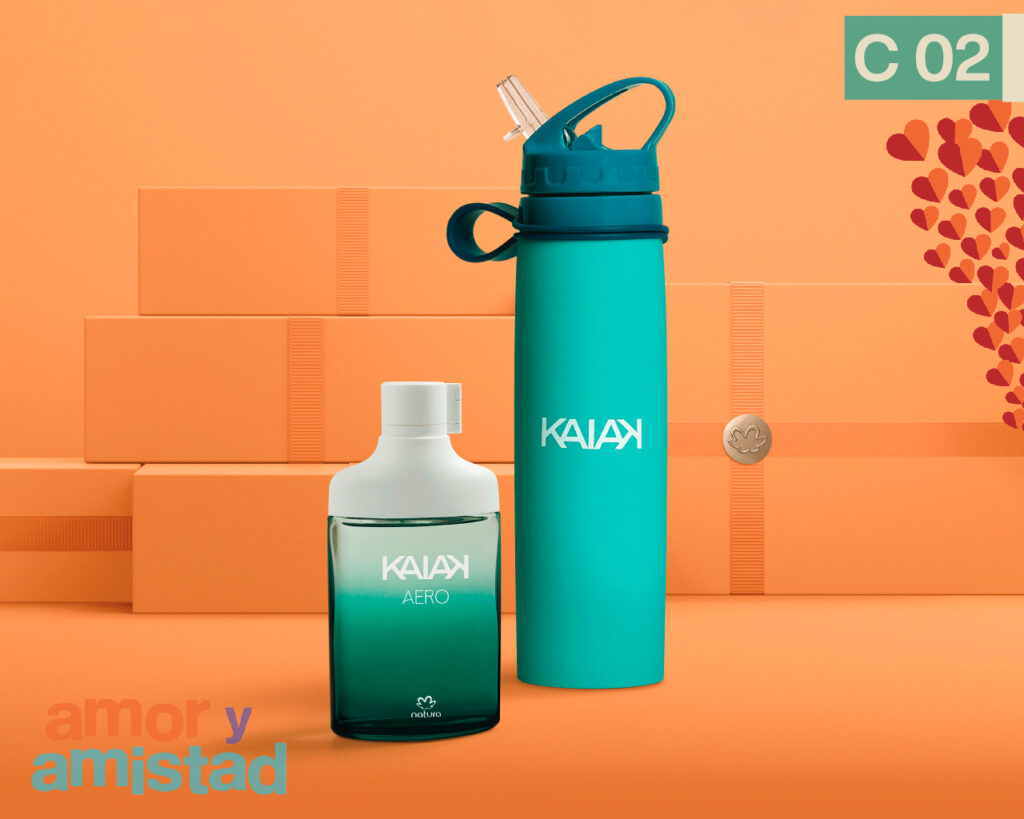 Regalo Día de San Valentín Kaiak Aero fragancia masculina y botella color turquesa 